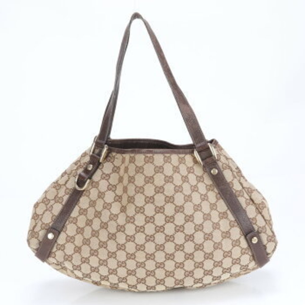 Gucci GG canvas leather Shoulder Bag Tote beige brown - Picture 6 of 11